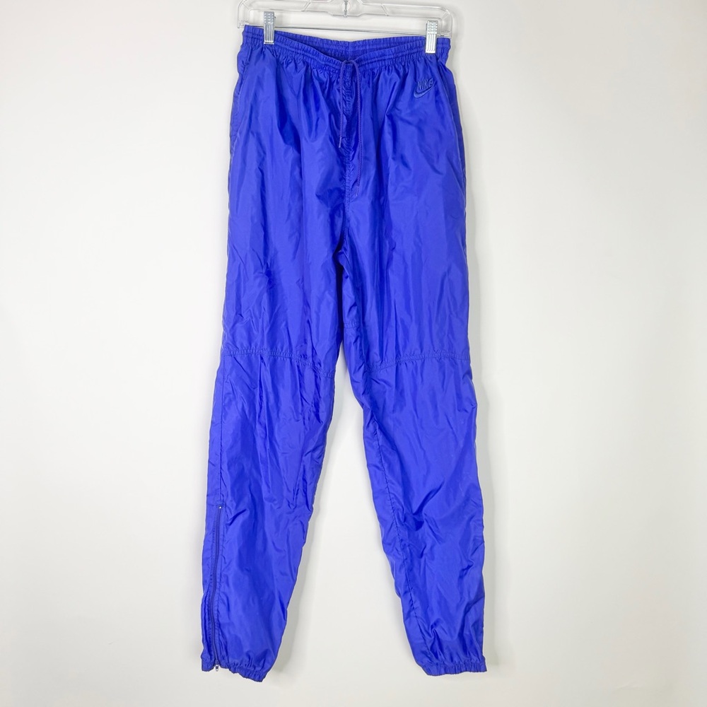 Vintage 90s Grey Tag Nike TrackPants WindPants Men’s Large Blue Purple Ankle Zip
